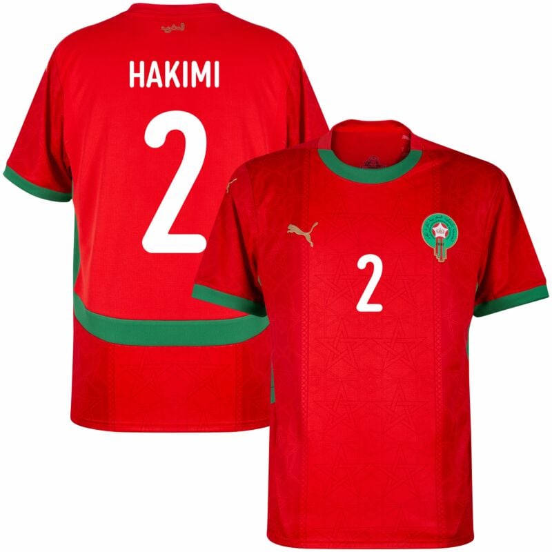 Morocco Home Hakimi 2 Jersey 2025-2026 (Official Printing)