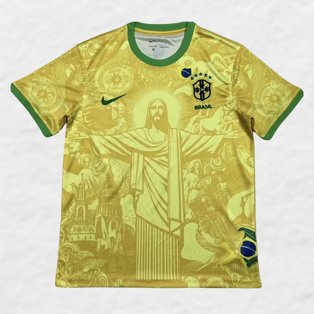 BRAZIL 2024/25 Yellow ‘JESUS CHRIST THE REDEEMER’ SPECIAL EDITION SHIRT