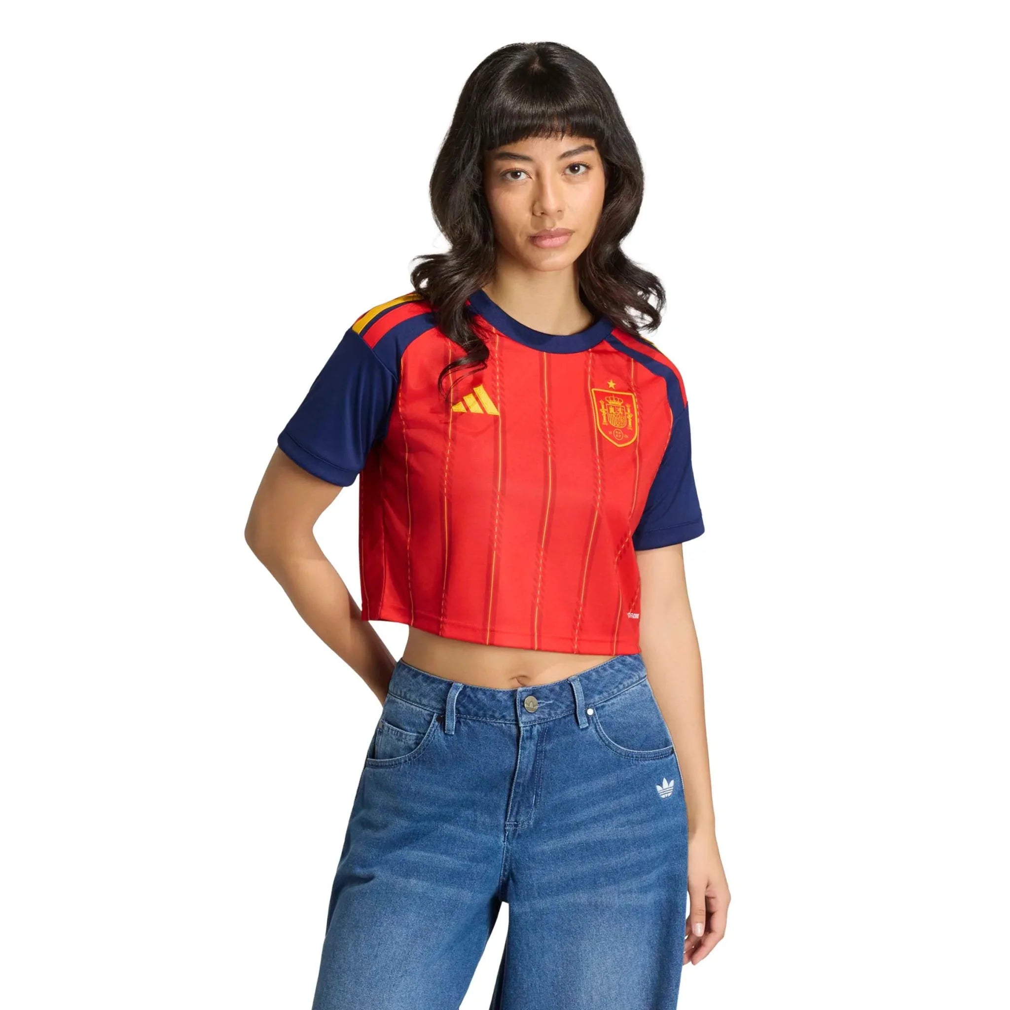 Spain 2026 Women's Stadium Home Cropped Soccer Jersey