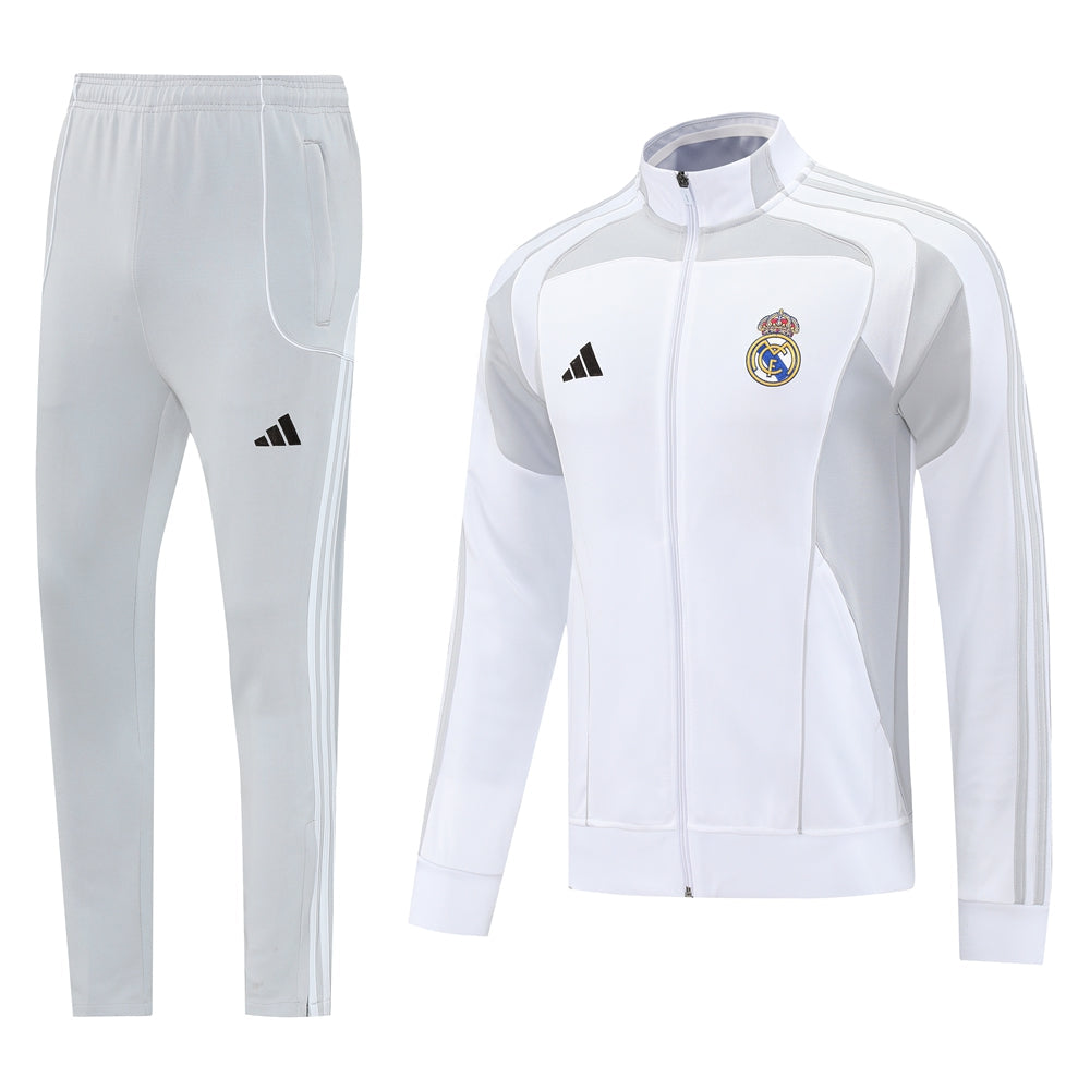 Real Madrid Pre Match White-Grey Jacket Suit
