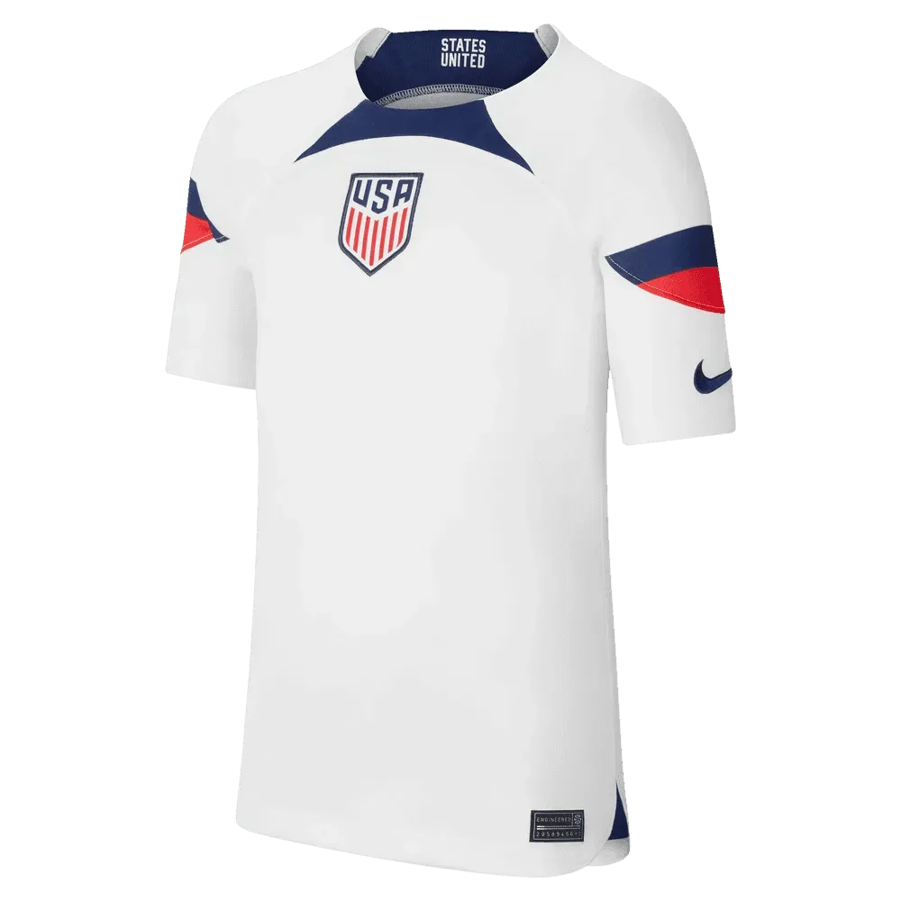 USA 2022-23 Home Youth Jersey White-Loyal Blue