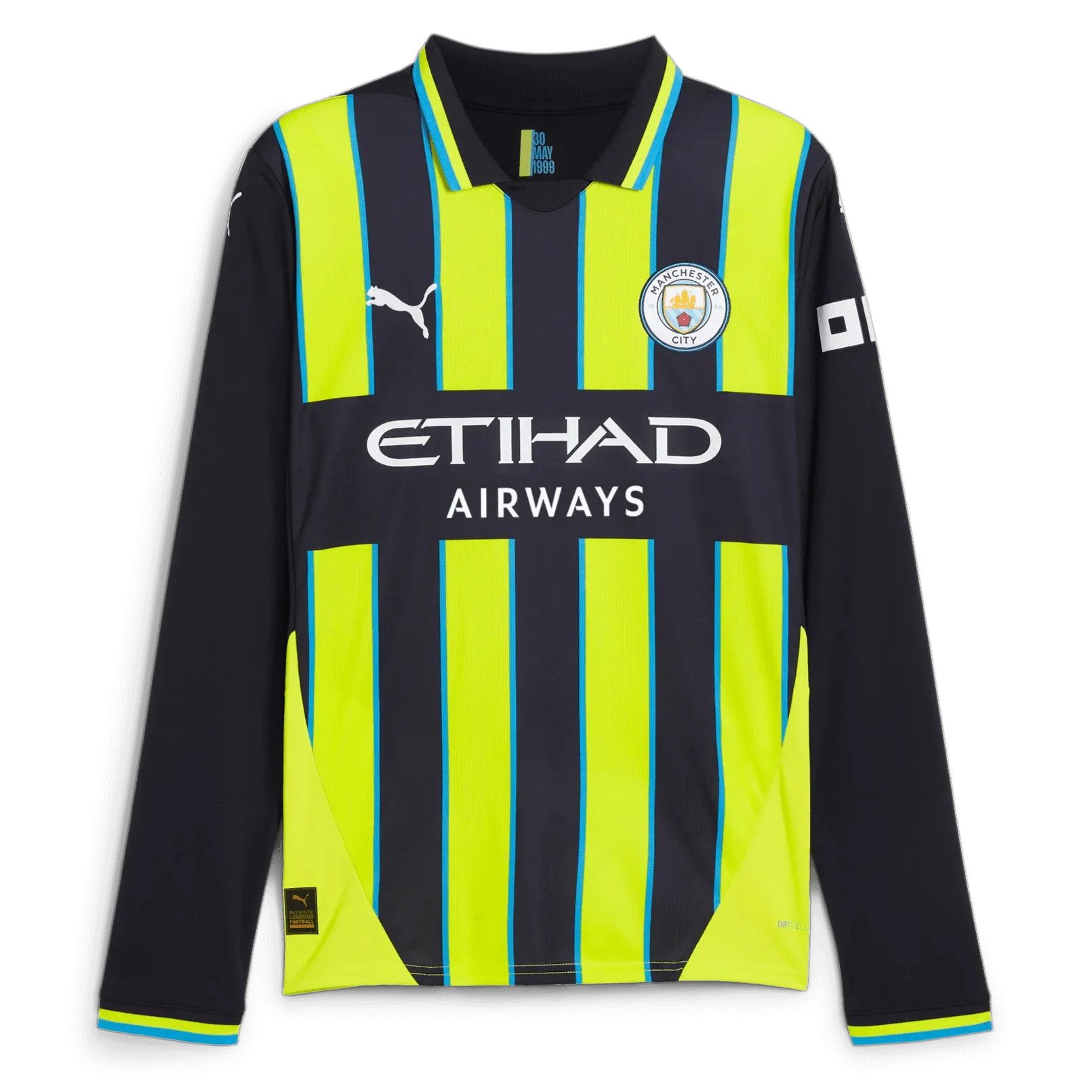 Manchester City 2024-25 Men's Long-Sleeve Stadium Away Jersey
