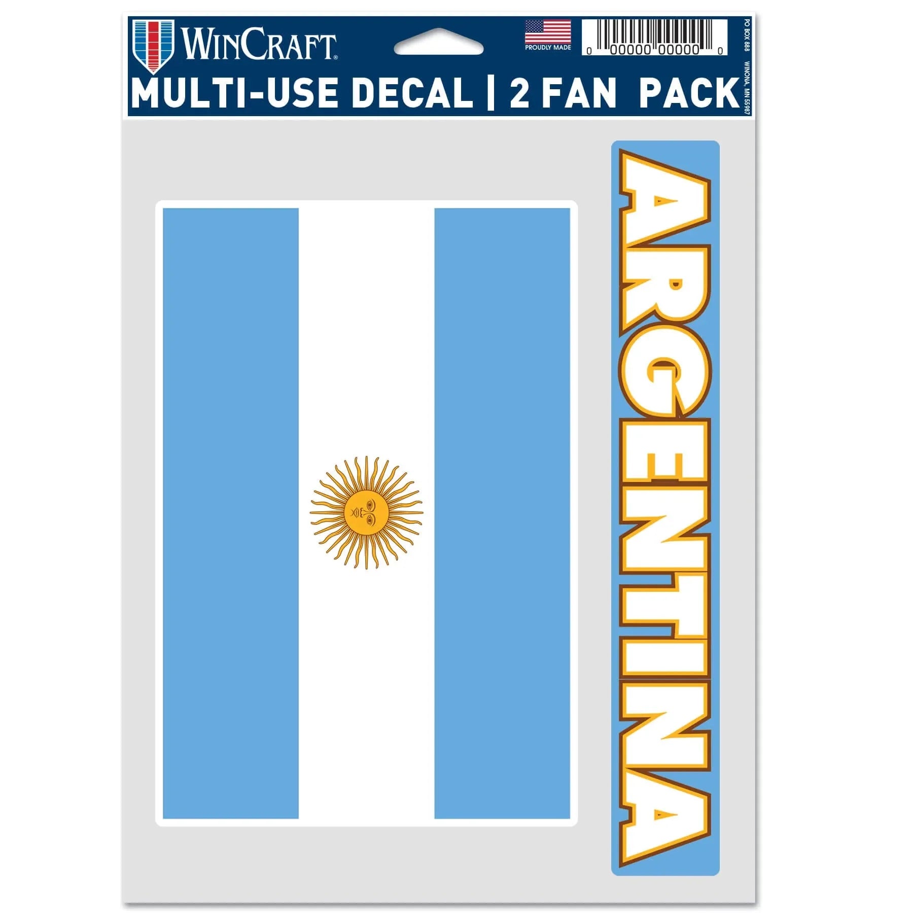 Wincraft Argentina Flag Multi-Use Decal (5.5"x7.75")