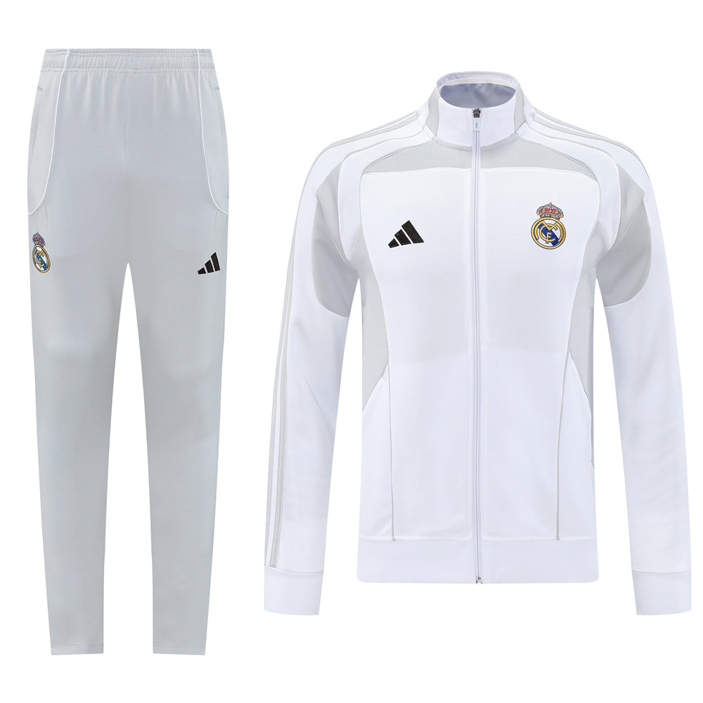Real Madrid Pre Match White-Grey Jacket Suit