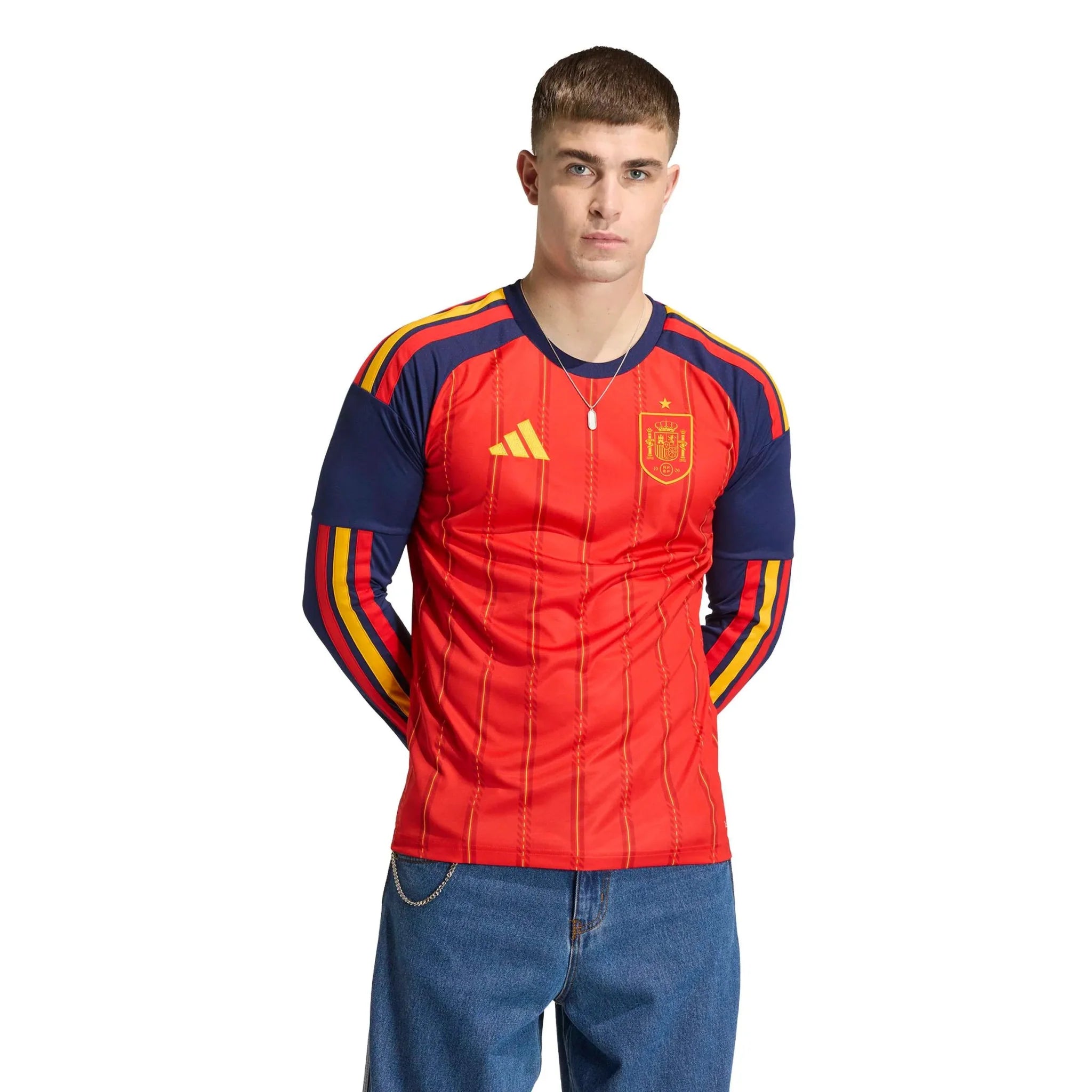 Spain 2026 Men's Stadium Home Long-Sleeve Soccer Jersey