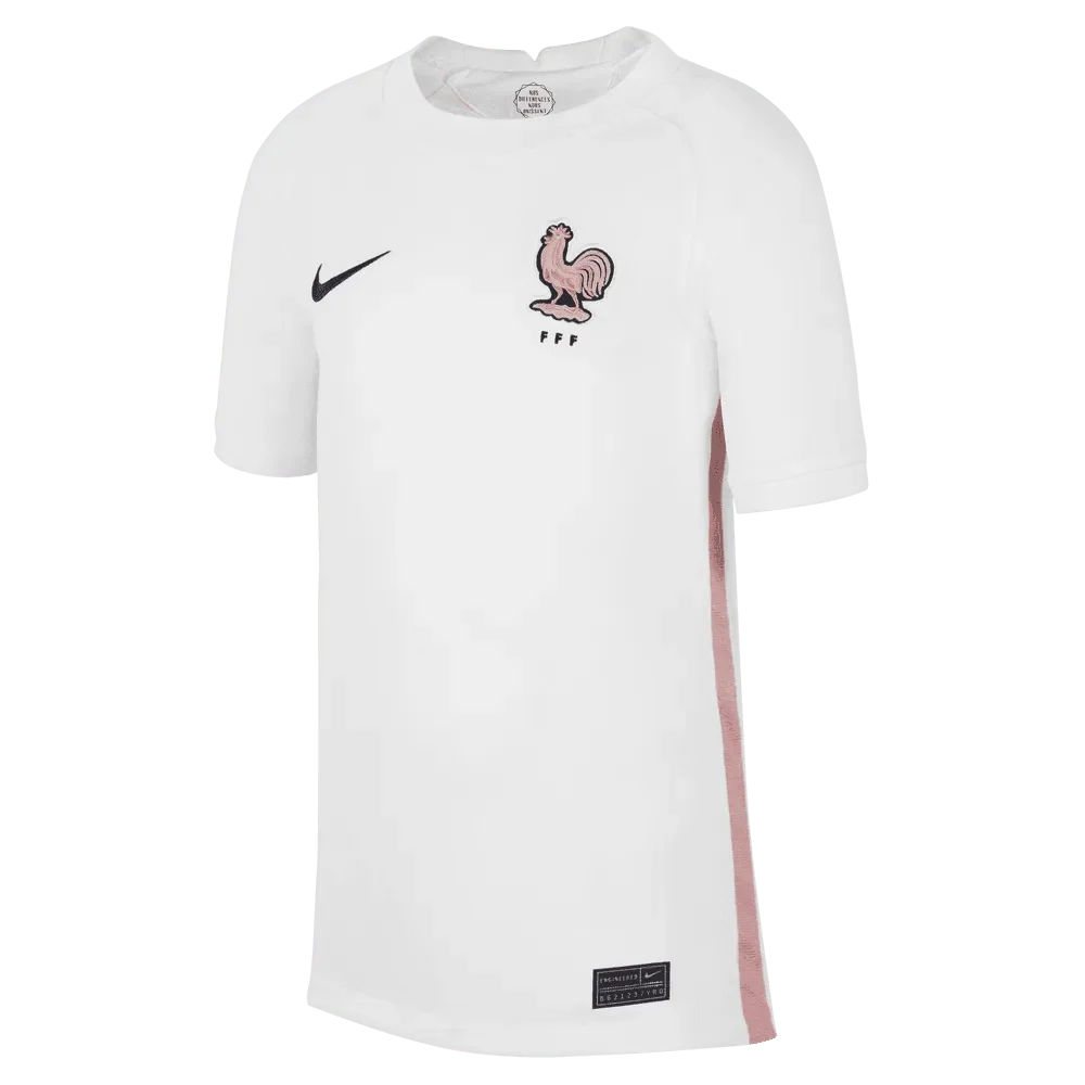 France 2022-23 Away Youth Jersey White-Pink Glaze-Blue