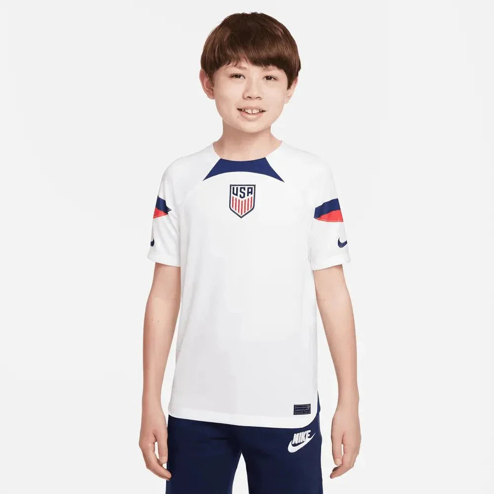 USA 2022-23 Home Youth Jersey White-Loyal Blue