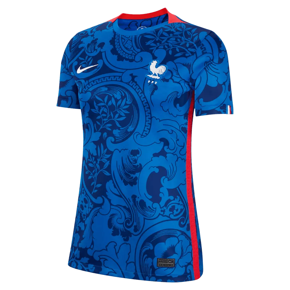 France Women's EC22 Home Jersey - Hyper Cobalt-Siren Red