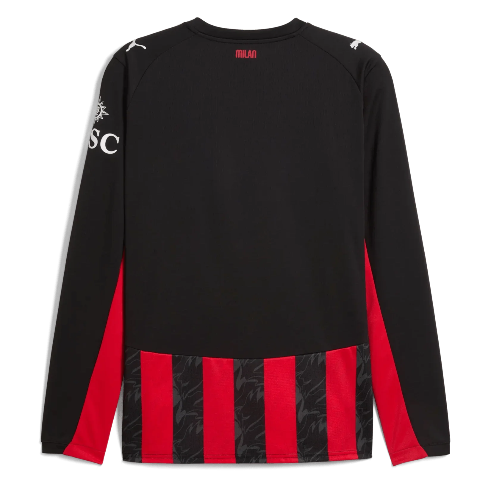 AC Milan 2025-26 Men's Stadium Home Long-Sleeve Soccer Jersey
